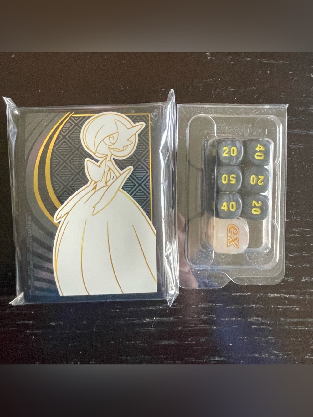 Pokemon TCG Mega Evolutions Gardevoir ETB Sealed Card Sleeves, and Dice Bundle